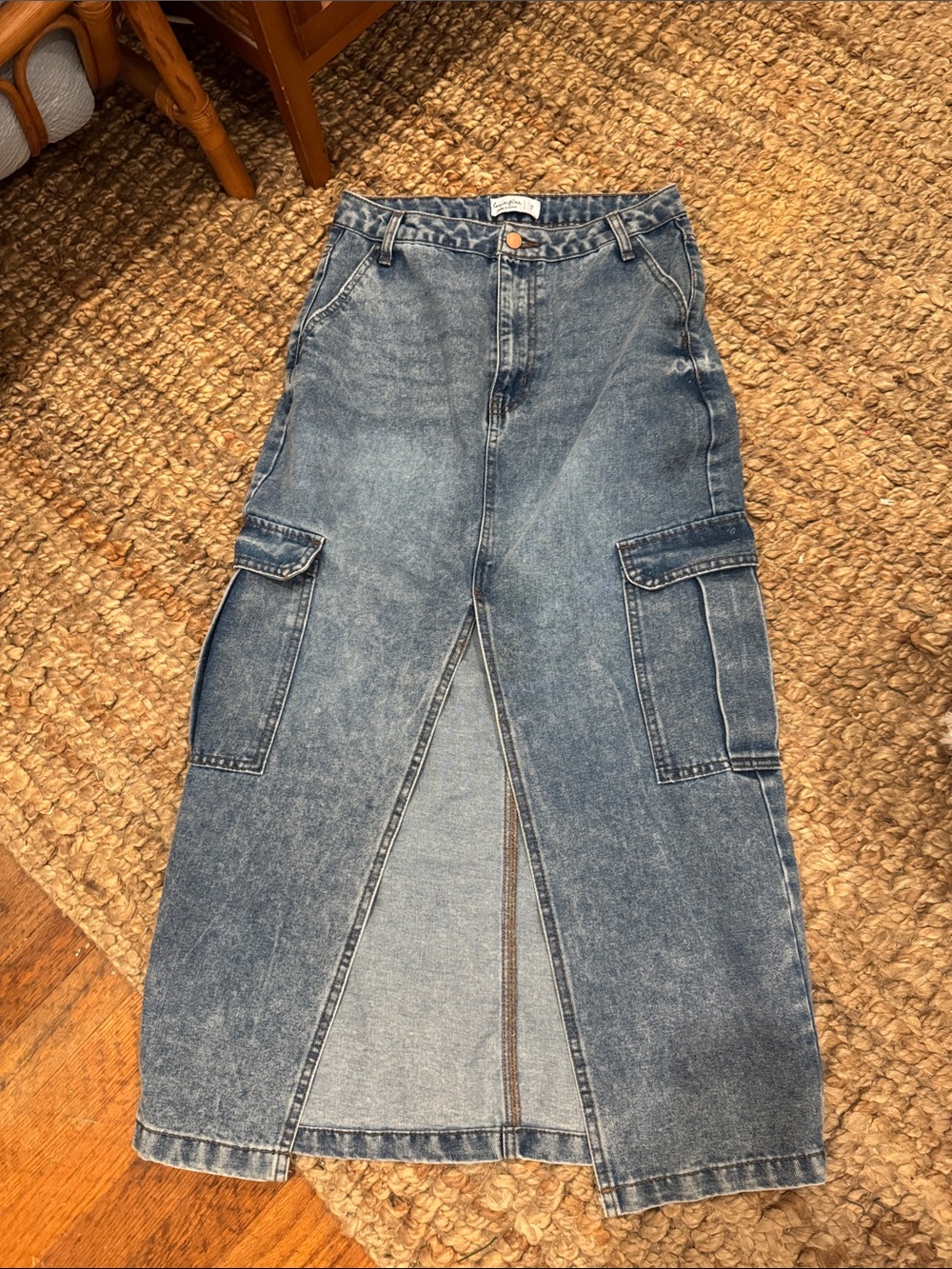 Vintage maxi blue jean skirt